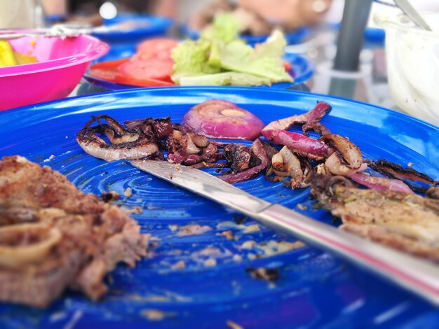 Close-up of seafood in plate