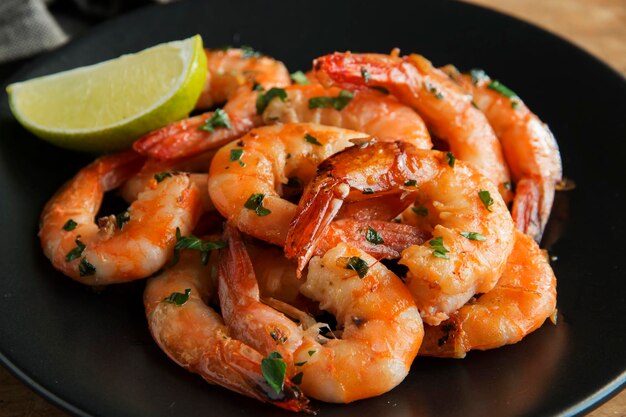 Close-up of seafood served in plate