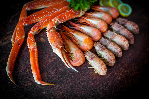 Foto prossimo piano dei frutti di mare