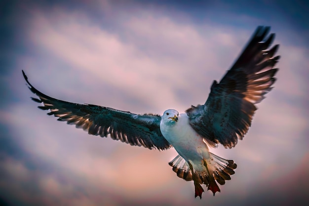close-up of seagull flying against sky