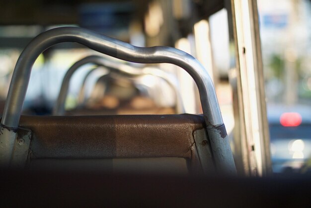 Photo close-up of seats in bus