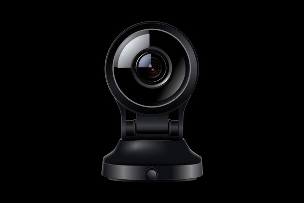 Photo close up of security camera isolated on back background generative ai