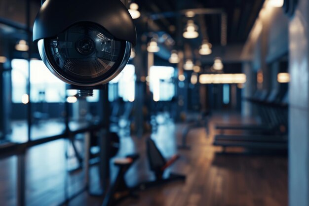 Foto cameras di sorveglianza in sala da ginnastica.