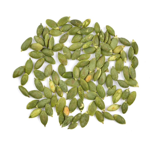 close-up of seeds over white background