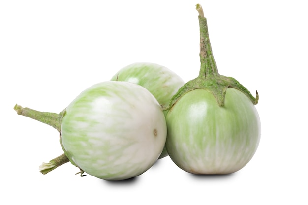 Close up and selective focus green eggplant.Eggplant in isolated with clipping path.