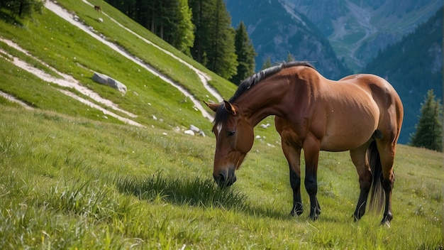 Close up of a serene horse in nature