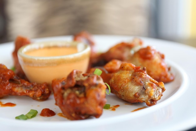 Close-up of served food in plate