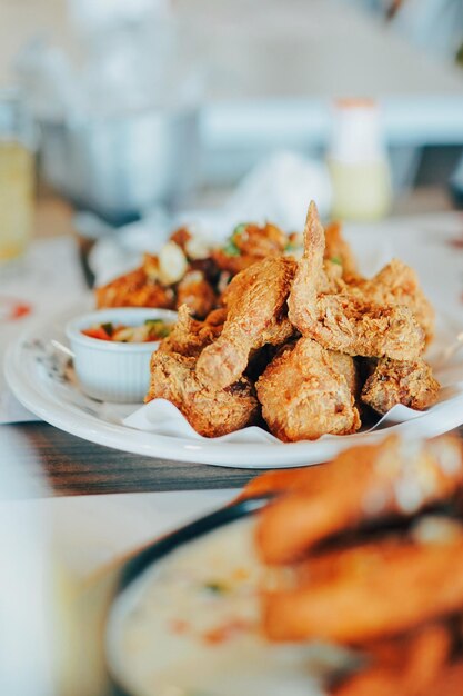 Photo close-up of served food in plate