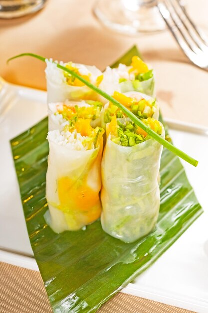 Close-up of served food on table