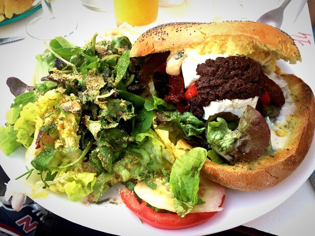 Close-up of served food