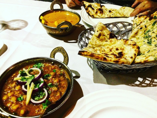 close-up of served food