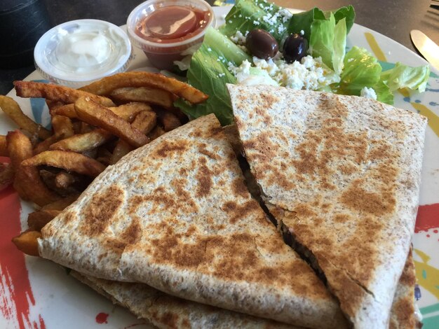 Close-up of served food