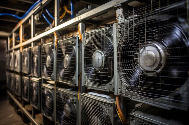 Close up of a server racks ventilation system