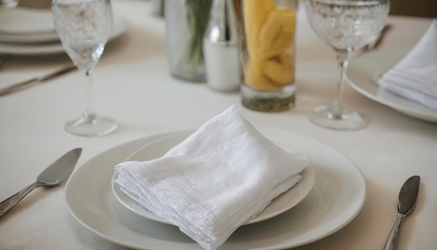 Foto close-up servetten op de eettafel