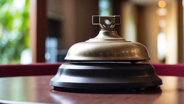 close up service bell at the hotel