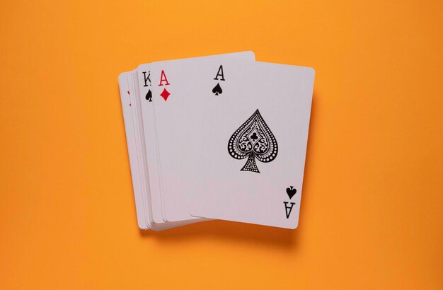 Close up of set of a playing cards