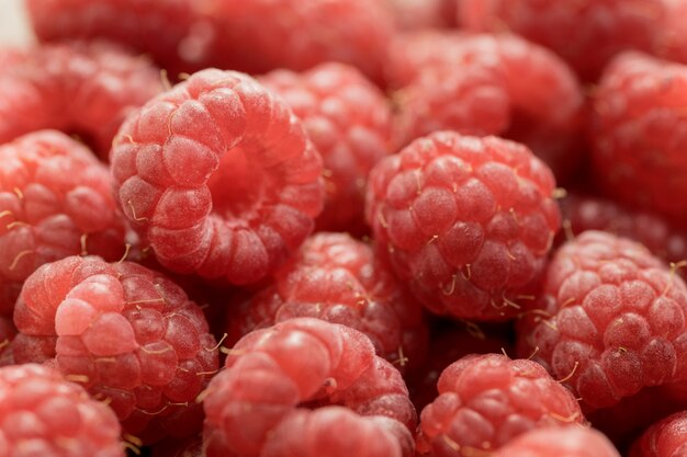 Close-up of a set of raspberries