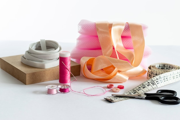 Close-up on sewing thread spool