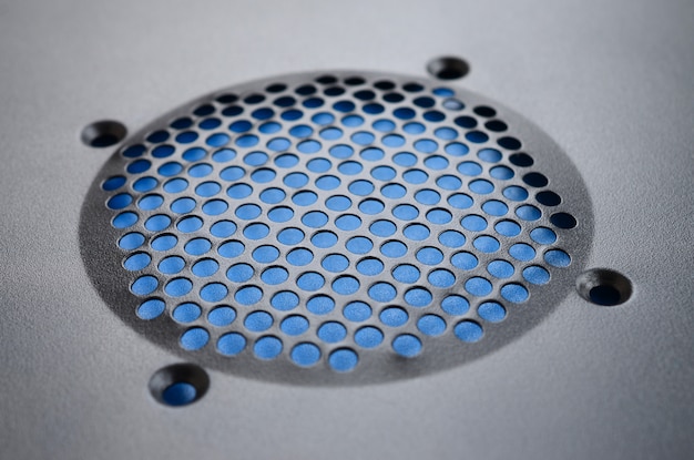 Close-up, shallow focus of a meshed style cooling panel 