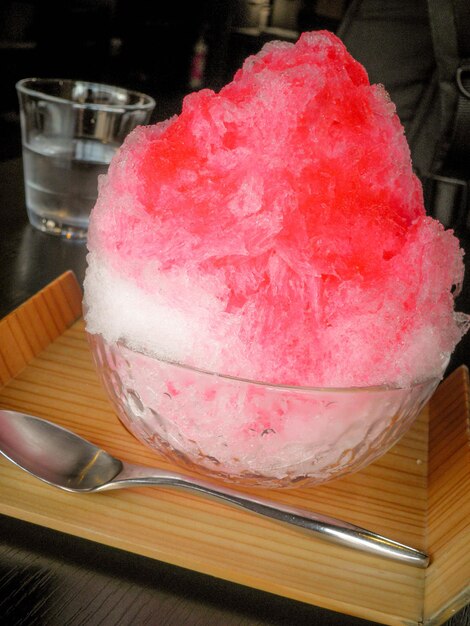 Photo close-up of shaved ice