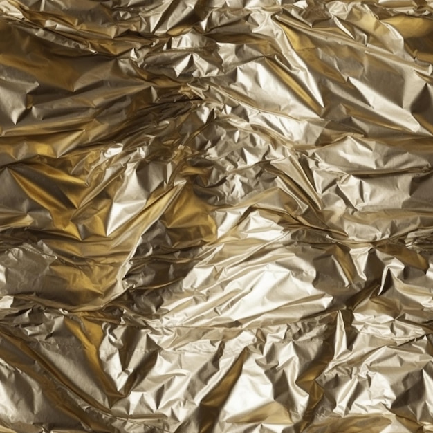 Photo a close up of a sheet of foil with a gold background generative ai