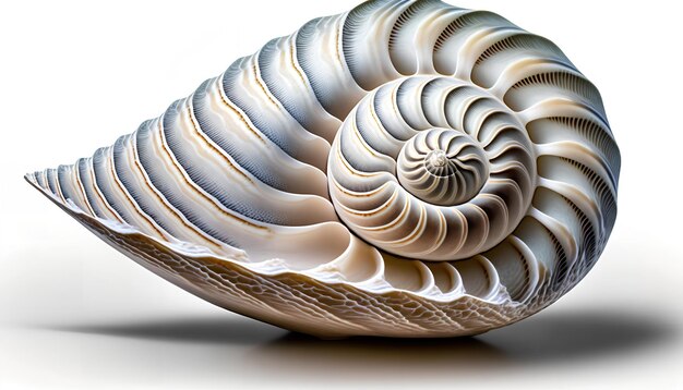 Photo a close up of a shell with a spiral design.