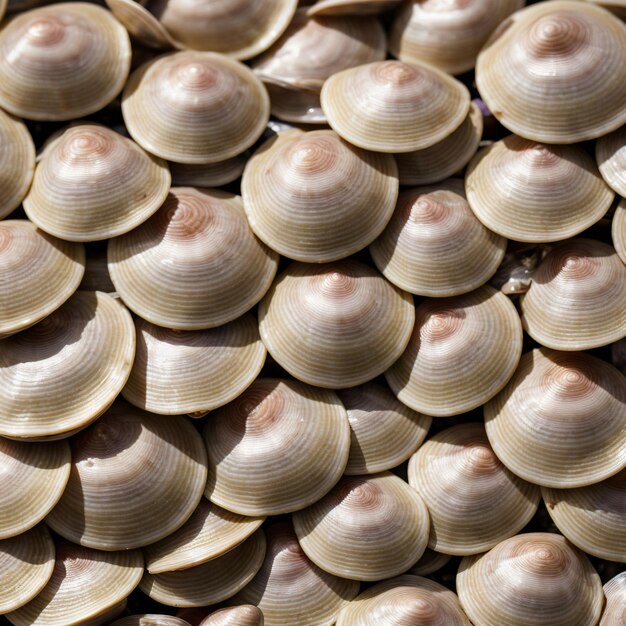 A close up of shells that are on a table
