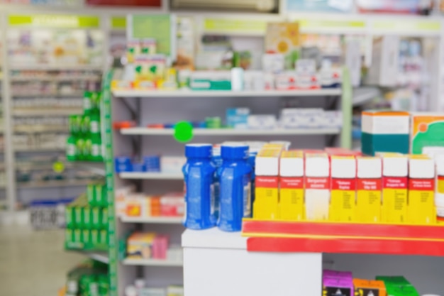 Close up of shelves of drugs