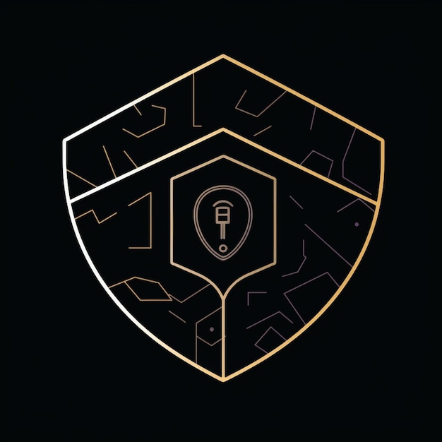 a close up of a shield with a logo on it generative ai