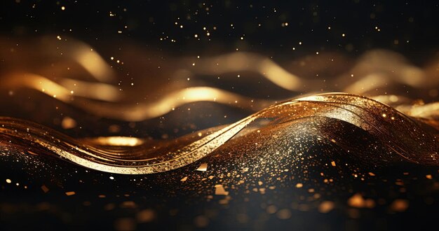 close up of a shiny background with lots of gold sparkles and glitter in the style of rendered in