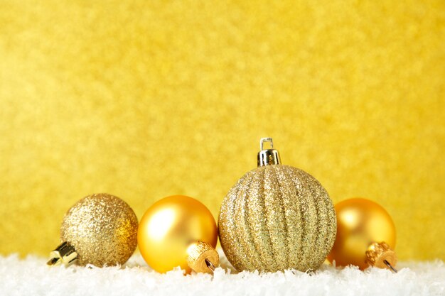 Close up shiny Christmas balls decoration