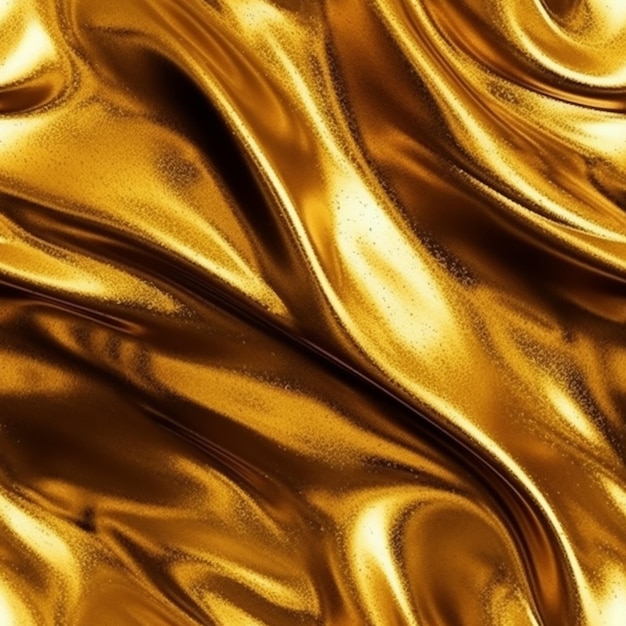 A close up of a shiny gold fabric with a very smooth surface generative ai