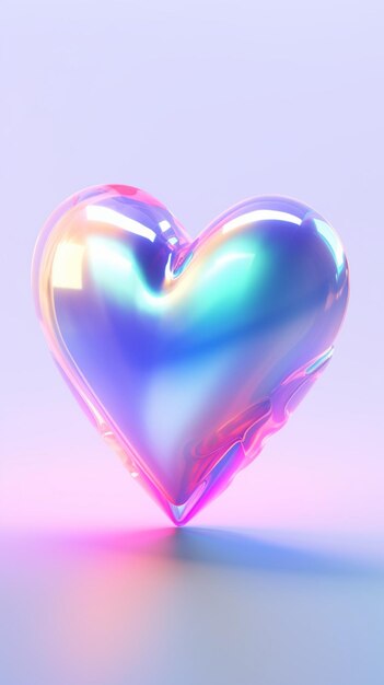 A close up of a shiny heart shaped object on a table generative ai