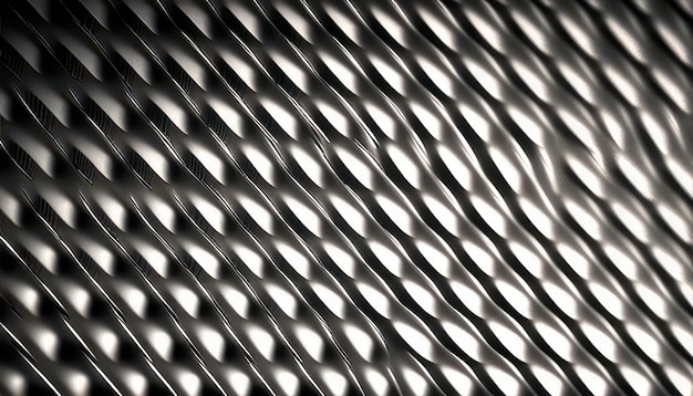 A close up of a shiny metal surface with a light shining on it.