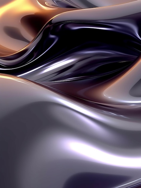 A close up of a shiny silver and black background with a gold stripe generative ai
