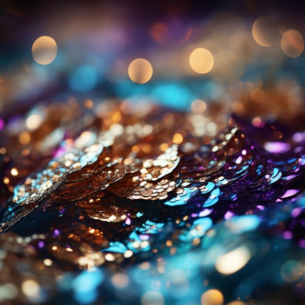 Photo a close up of a shiny surface with a blurry background generative ai