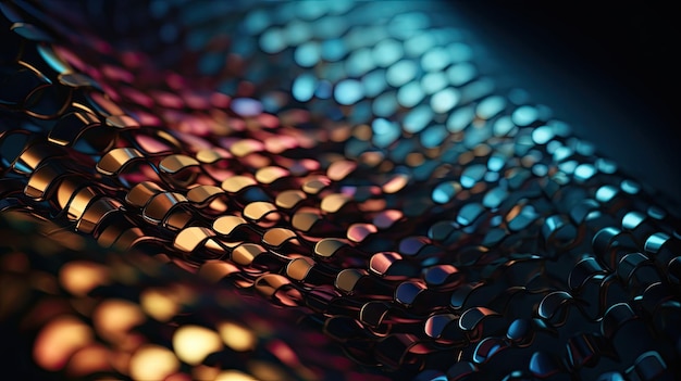 A close up of a shiny surface with a pattern of circles.