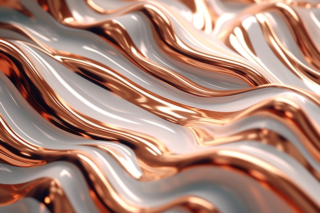 A close up of a shiny surface with a wavy pattern generative ai