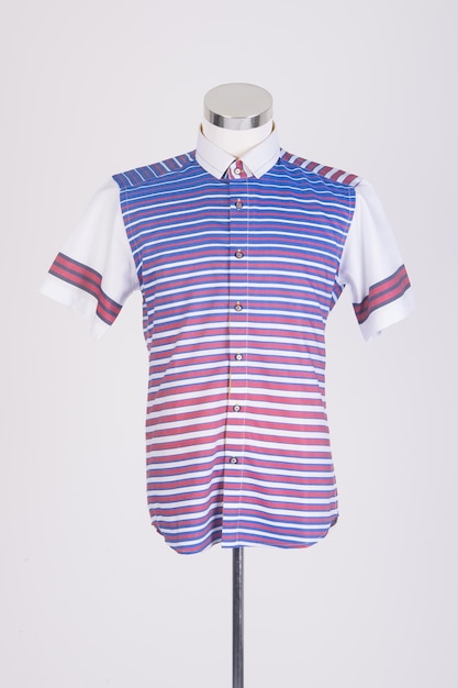 Close-up of shirt against white background
