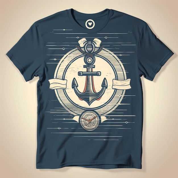 A close up of a shirt with an anchor and a compass generative ai