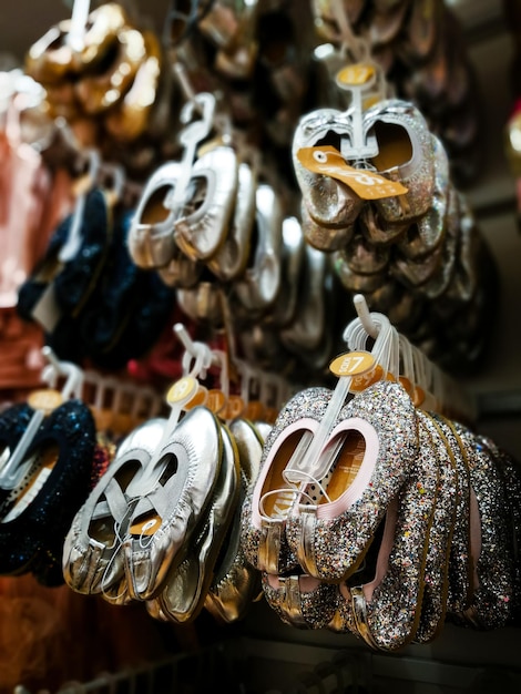 Photo close-up of shoes for sale