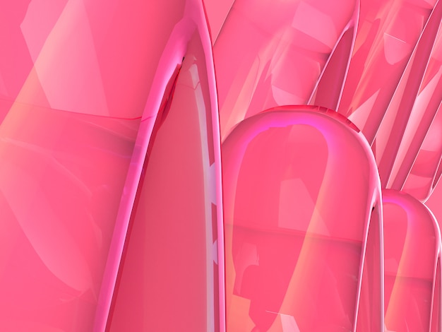 Close-up shot abstracte achtergrond roze glanzende 3d-rendering