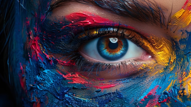 Close Up shot of a beautiful woman39s eye with creative make up