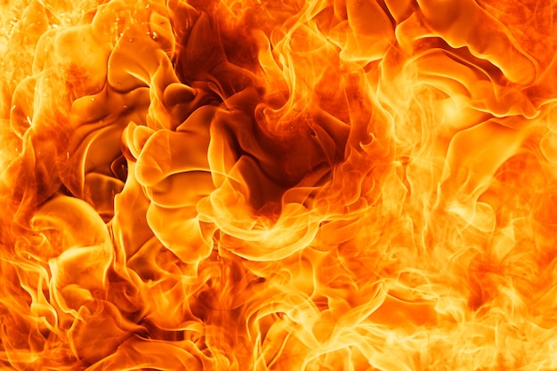 Close up shot of blaze fire flame texture background