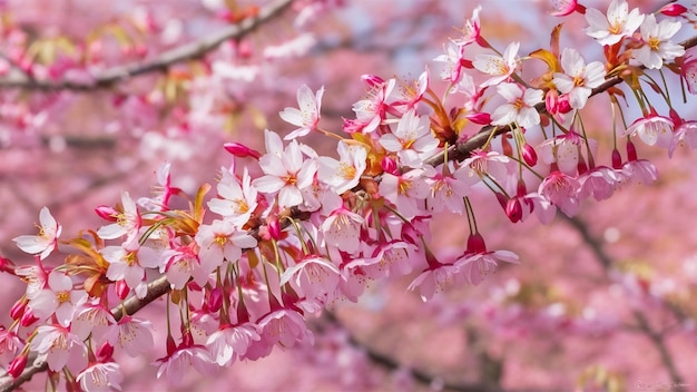 Close up shot blooming branches