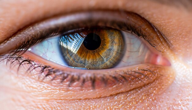 close up shot of brown eyed woman