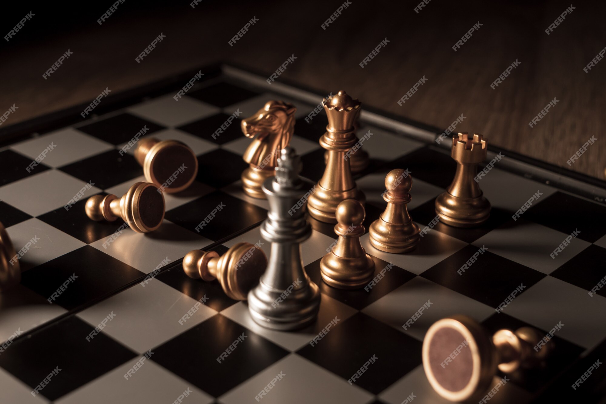 Premium AI Image  Closeup shot of the king chess piece leading