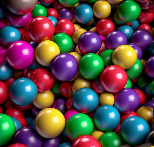 Close up shot of colorful ball 3d illustrated