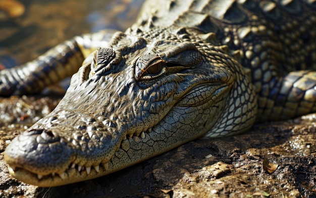 крупный снимок крокодиловых текстурированных чешуи