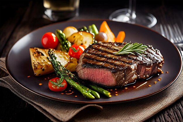 Close up shot of delicious beef steak